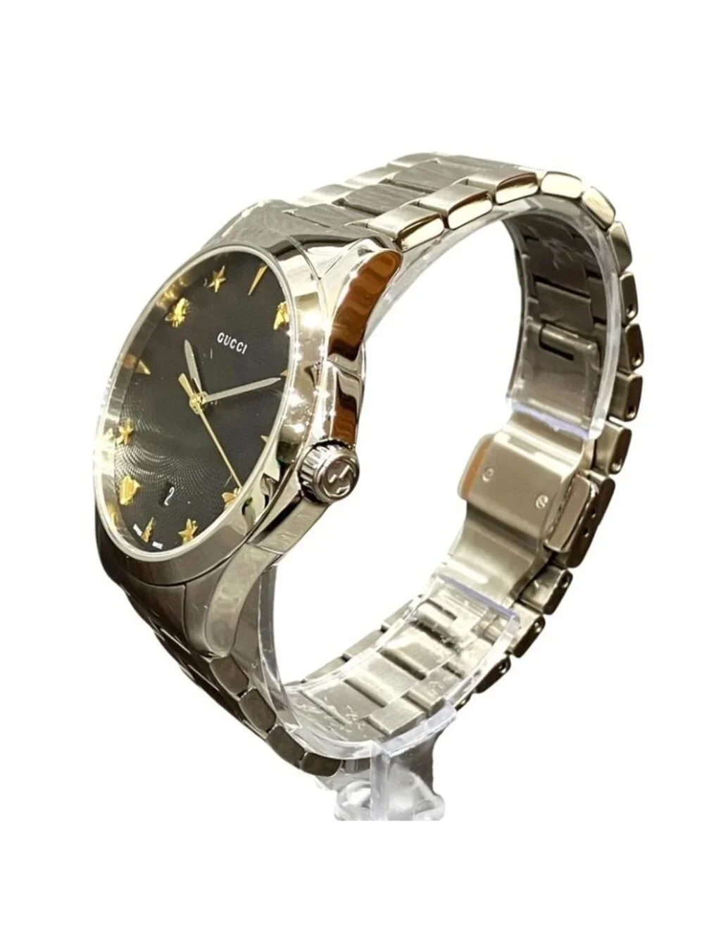 Gucci Timeless Watch SS Quartz Black Dial - Picture 2 of 10